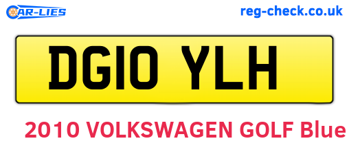 DG10YLH are the vehicle registration plates.