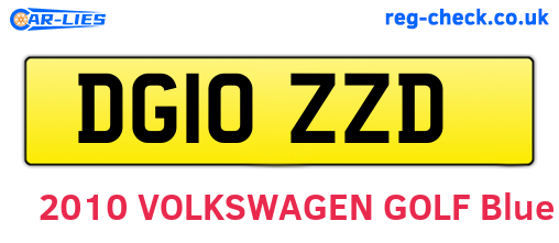 DG10ZZD are the vehicle registration plates.