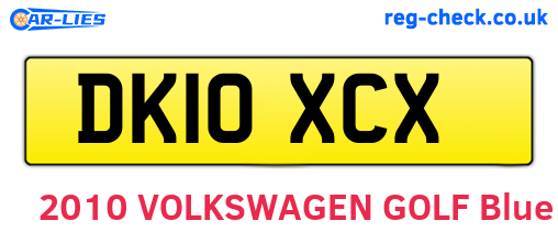 DK10XCX are the vehicle registration plates.