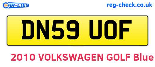 DN59UOF are the vehicle registration plates.