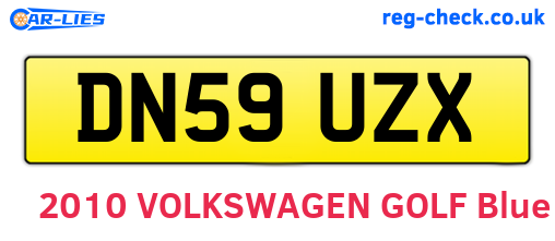 DN59UZX are the vehicle registration plates.