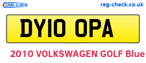DY10OPA are the vehicle registration plates.