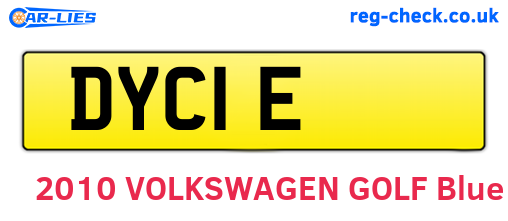 DYC1E are the vehicle registration plates.