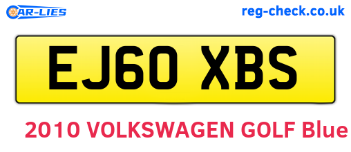 EJ60XBS are the vehicle registration plates.