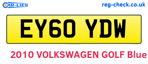 EY60YDW are the vehicle registration plates.