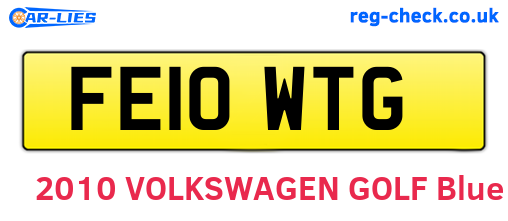 FE10WTG are the vehicle registration plates.