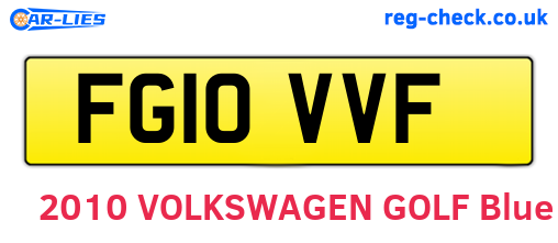 FG10VVF are the vehicle registration plates.