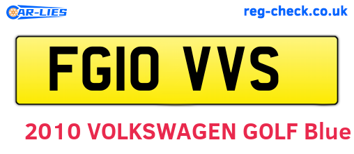 FG10VVS are the vehicle registration plates.