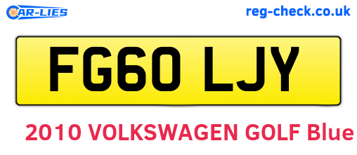 FG60LJY are the vehicle registration plates.