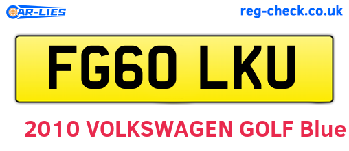 FG60LKU are the vehicle registration plates.