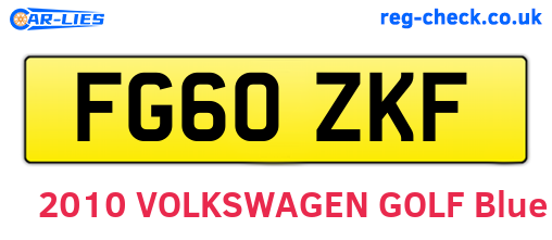 FG60ZKF are the vehicle registration plates.