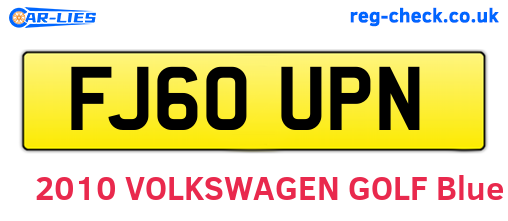 FJ60UPN are the vehicle registration plates.