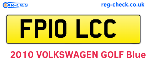 FP10LCC are the vehicle registration plates.