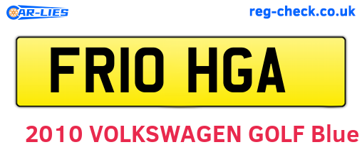 FR10HGA are the vehicle registration plates.