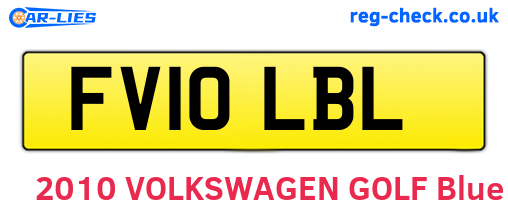FV10LBL are the vehicle registration plates.