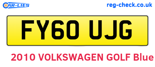 FY60UJG are the vehicle registration plates.