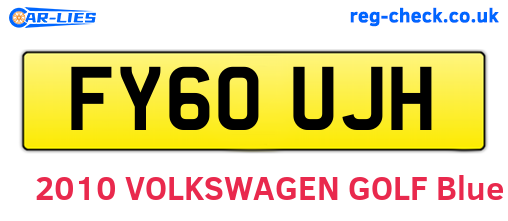 FY60UJH are the vehicle registration plates.