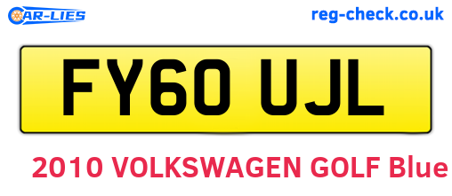 FY60UJL are the vehicle registration plates.