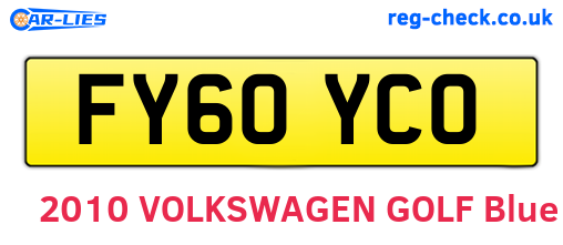 FY60YCO are the vehicle registration plates.