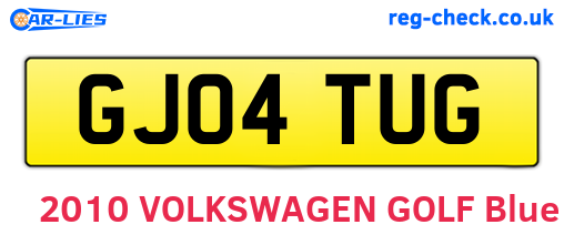 GJ04TUG are the vehicle registration plates.