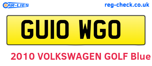 GU10WGO are the vehicle registration plates.