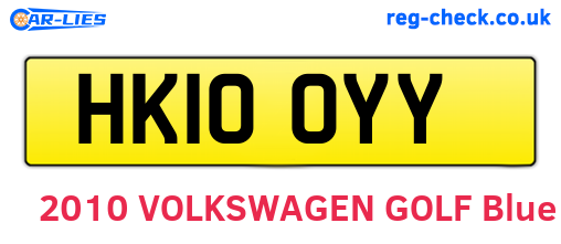 HK10OYY are the vehicle registration plates.