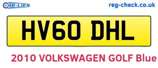HV60DHL are the vehicle registration plates.