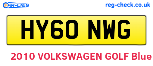 HY60NWG are the vehicle registration plates.