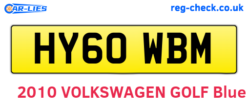HY60WBM are the vehicle registration plates.