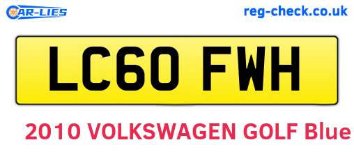 LC60FWH are the vehicle registration plates.