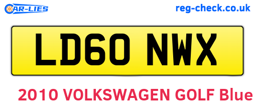 LD60NWX are the vehicle registration plates.