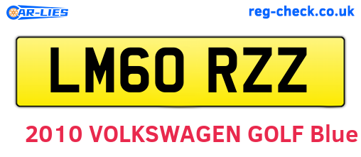LM60RZZ are the vehicle registration plates.