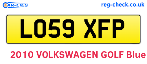 LO59XFP are the vehicle registration plates.