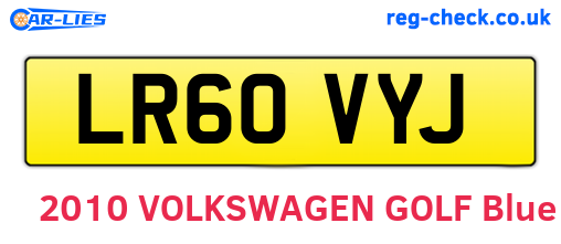 LR60VYJ are the vehicle registration plates.