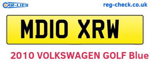 MD10XRW are the vehicle registration plates.