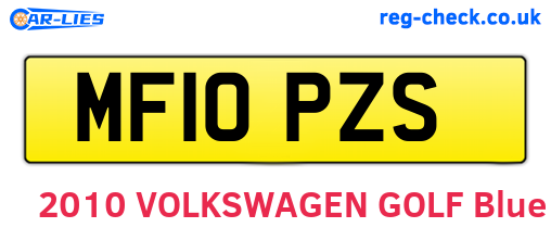 MF10PZS are the vehicle registration plates.