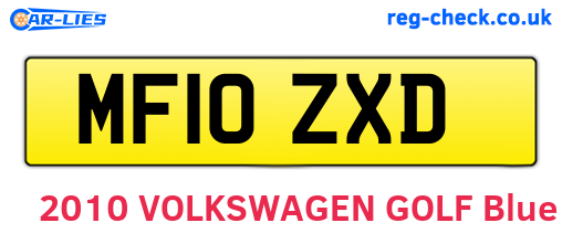 MF10ZXD are the vehicle registration plates.