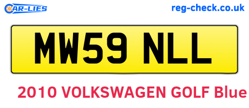 MW59NLL are the vehicle registration plates.