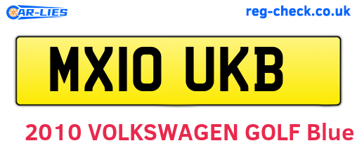MX10UKB are the vehicle registration plates.