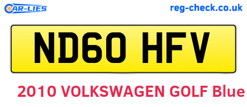ND60HFV are the vehicle registration plates.