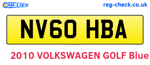 NV60HBA are the vehicle registration plates.