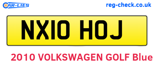 NX10HOJ are the vehicle registration plates.