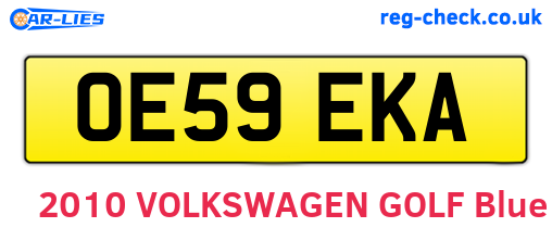 OE59EKA are the vehicle registration plates.