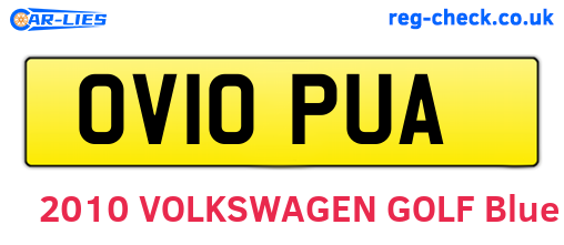 OV10PUA are the vehicle registration plates.
