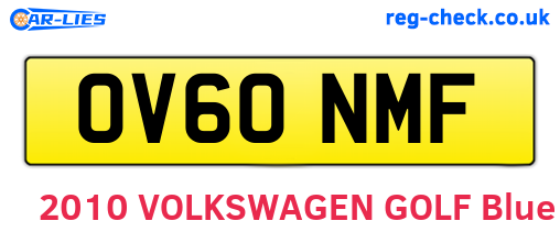 OV60NMF are the vehicle registration plates.