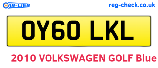 OY60LKL are the vehicle registration plates.