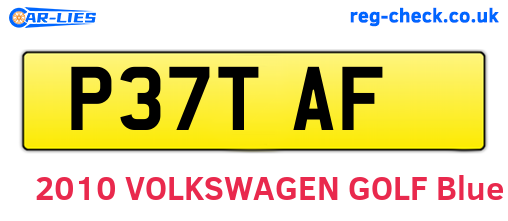 P37TAF are the vehicle registration plates.