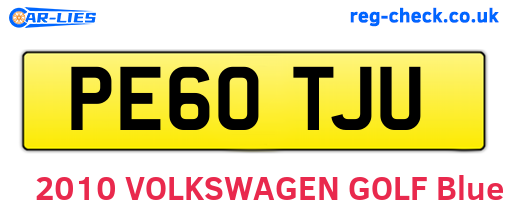 PE60TJU are the vehicle registration plates.