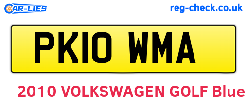 PK10WMA are the vehicle registration plates.