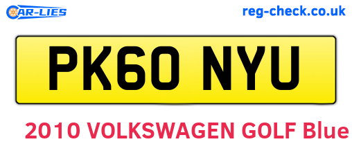 PK60NYU are the vehicle registration plates.